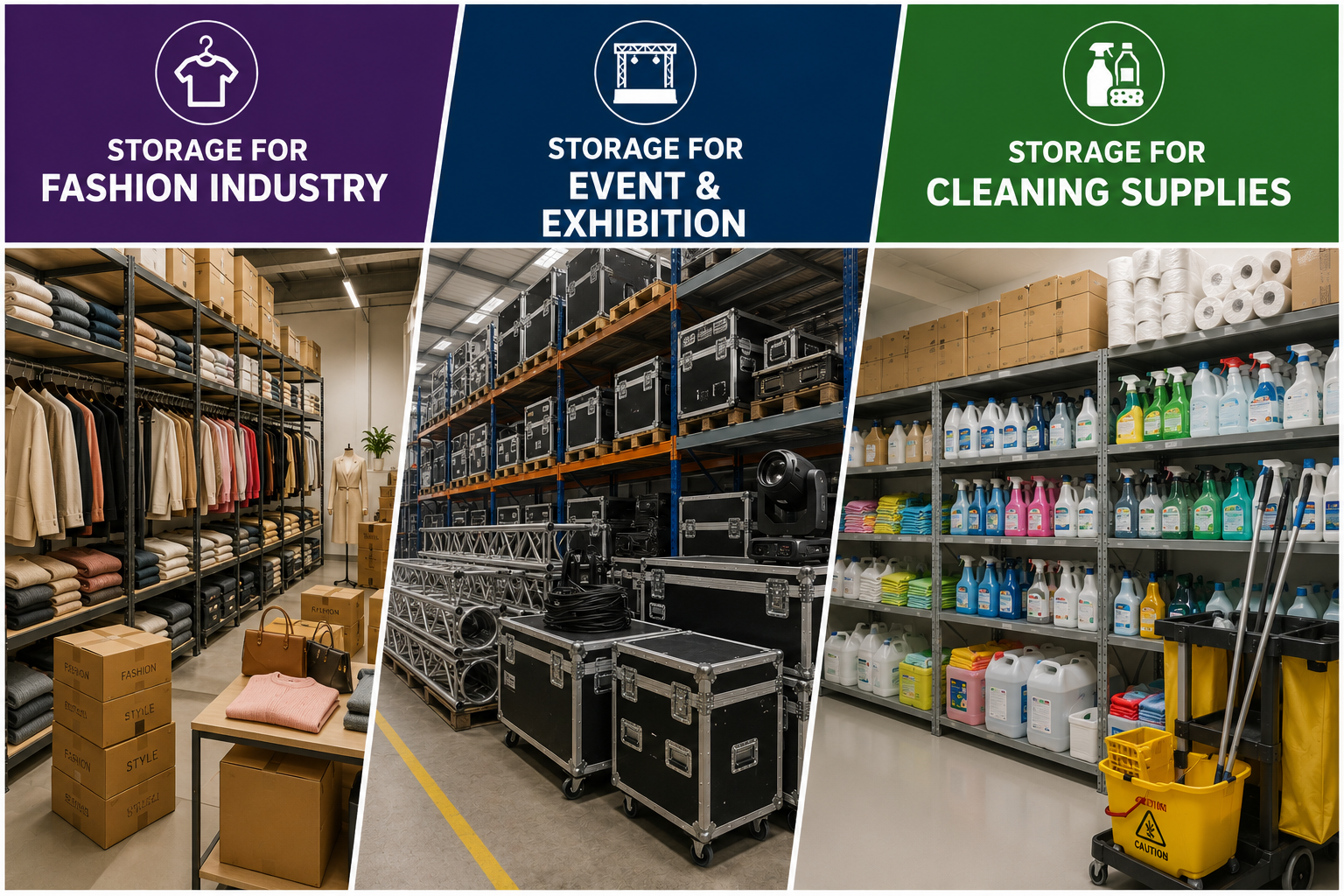 Storage for the Fashion Industry, Event & Exhibition, and Cleaning Supplies: Smart Warehousing Solutions in Saudi Arabia